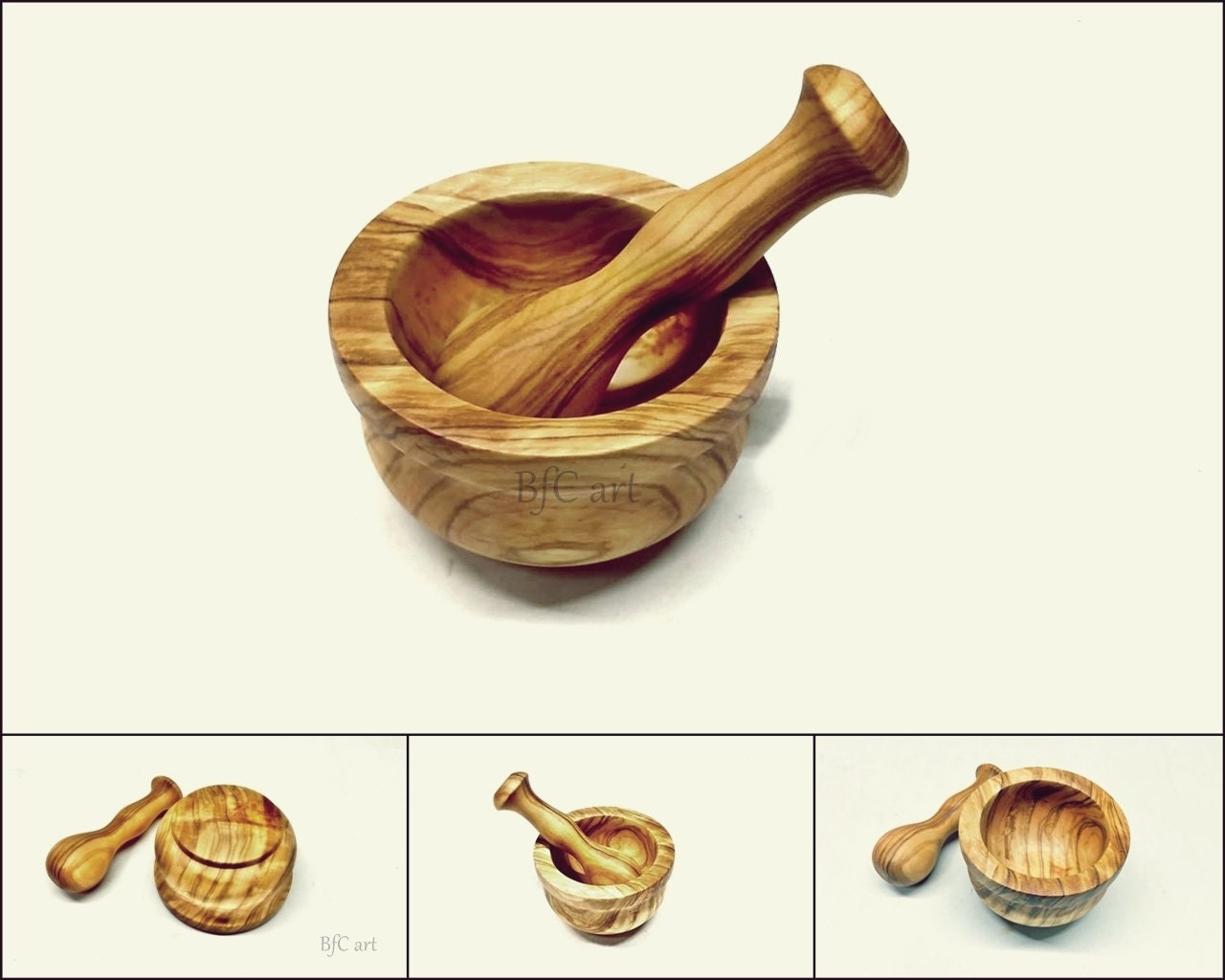Mortar and Pestle Olive Wood for Cooking, Mortar for Grinding Spices, Vintage Mortar, Wood Mortar and Pestle Set, wood mortar pestle,