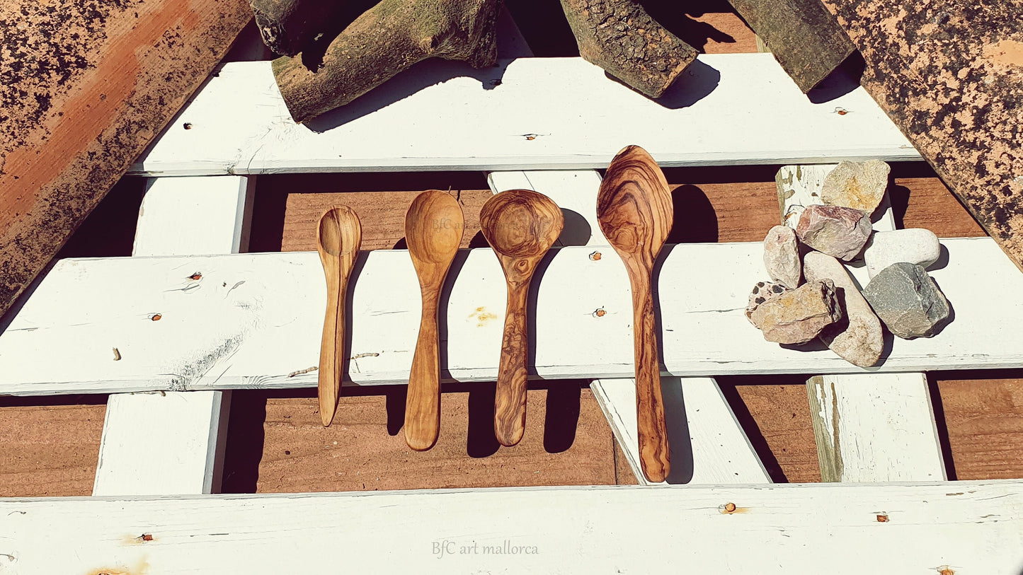 Olive Wood Spoons Eating or Teaspoon, Small Spoons.