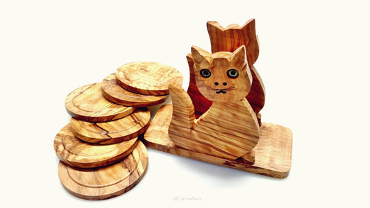 Wood Coasters Cat, Coaster Holder Tea Coaster, Wooden Coasters, Coaster Holder, Coffee Coaster, Wine Coasters, Whiskey Coasters, Cup Holders
