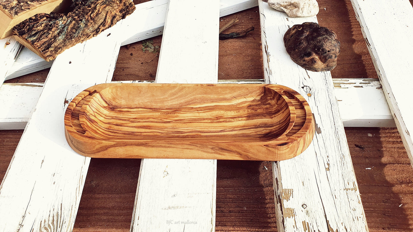 Custom Snack Tray, Personalized Wooden Tray, Olive Wood Tray, Pen Tray, Sauce Plate, Bread Plate, Bread Tray,, Vintage Tray, Serving Table