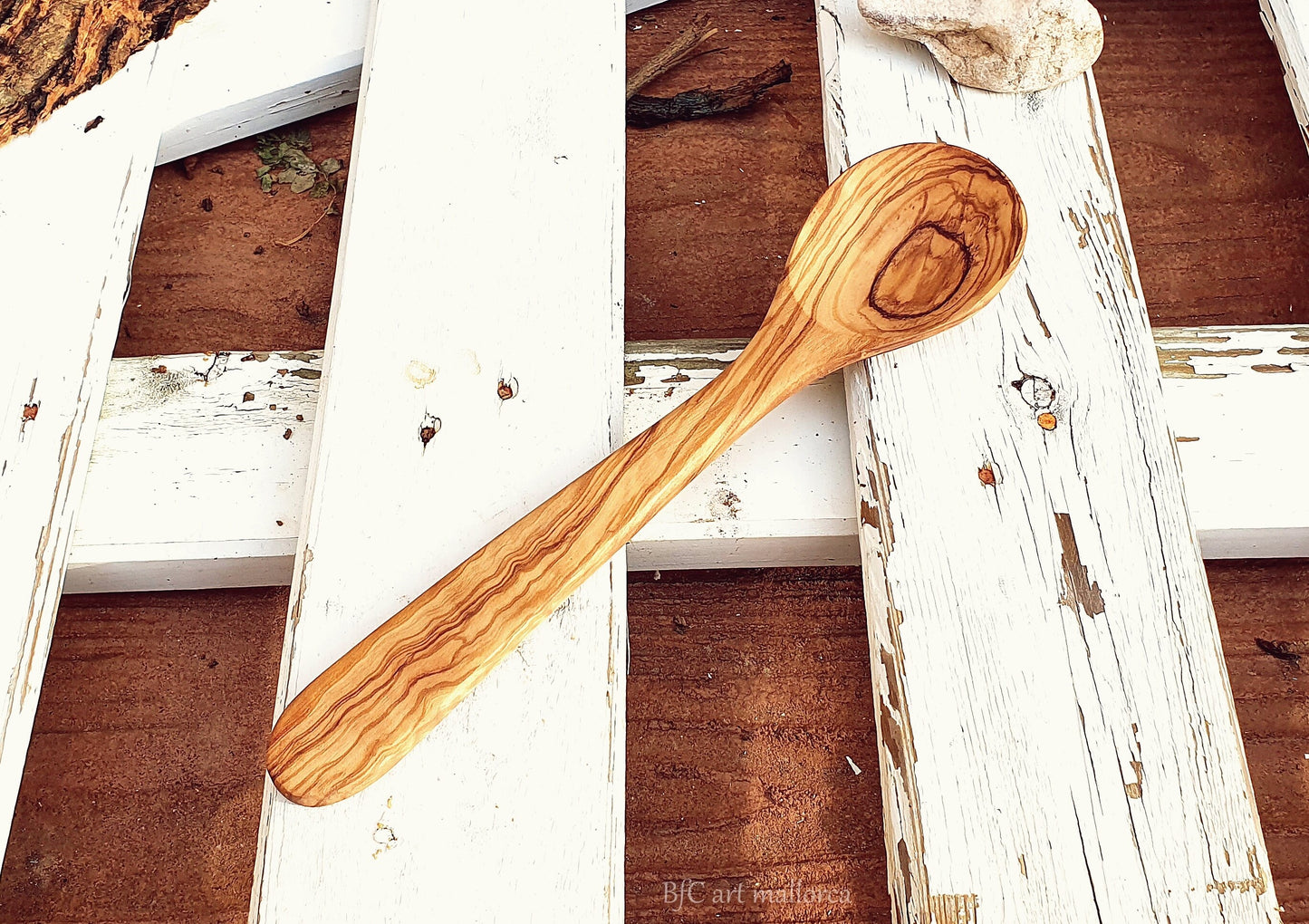 Olive Wood Spoon, Kitchen Round Spoon, Anti-scratch Spoon, Salad Spoon, Ice Cream Spoon, Rustic Wooden Spoon, Craft Spoon, Handmade Spoon