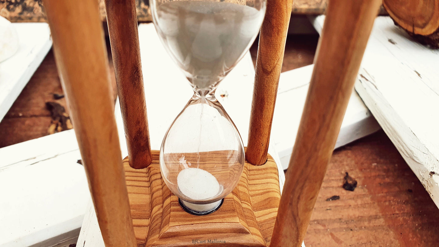 Vintage Sand Timer 3min,  Vintage Wood Hourglass, Sand Clock, Desk Clock, Vintage Sandglass Timer, Sand Timer, Vintage Home Decoration, Gift