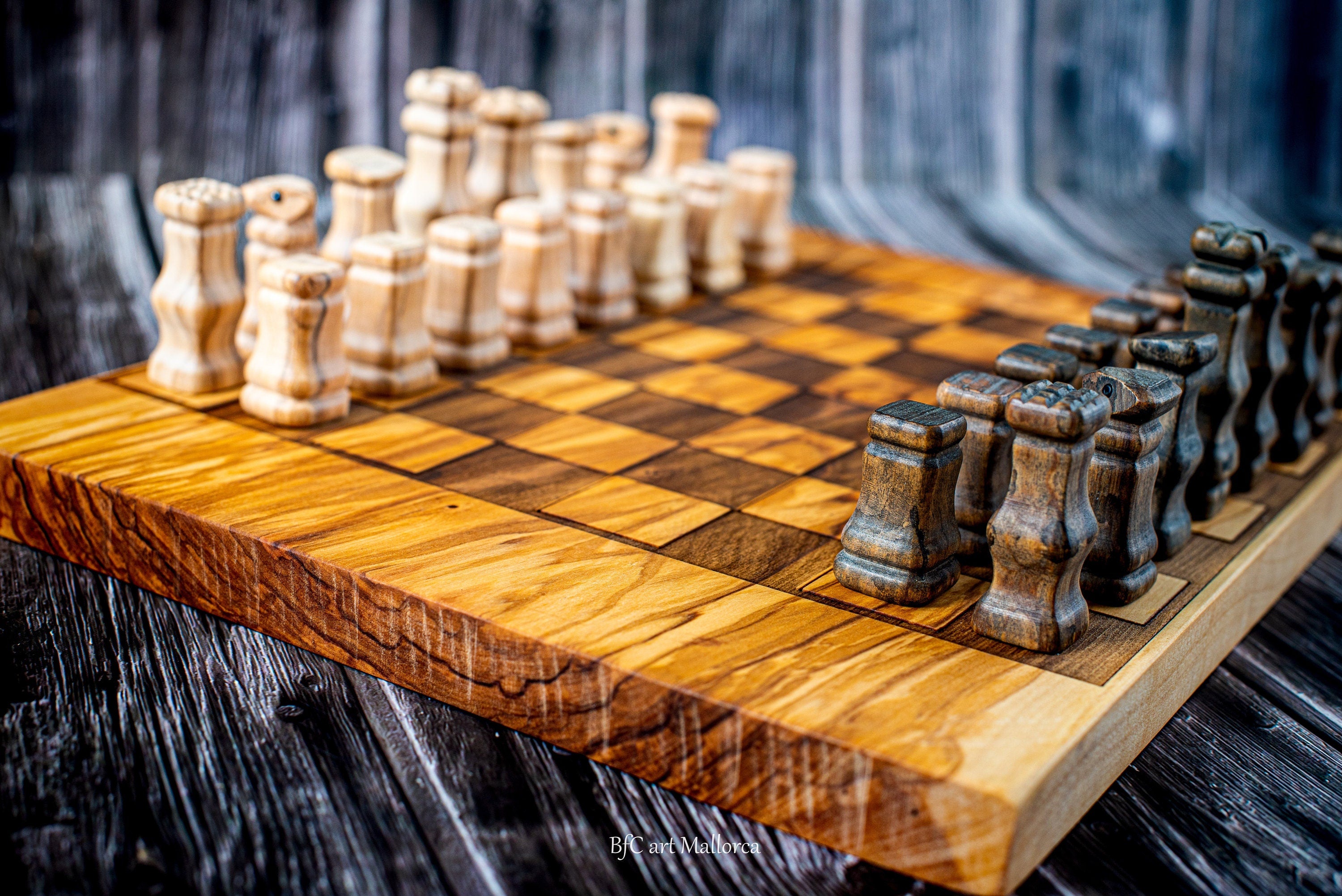 Olive Wood Handcrafted Wooden Chess store Set2