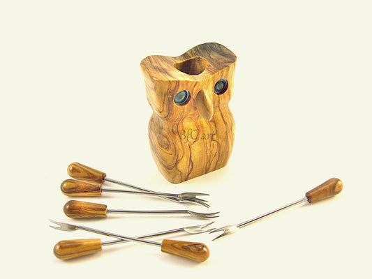 Skewer Owl Shaped With 6 Skewers for Appetizer, Sticks cake pop, Cocktail Forks, Cheese Picks, Snack Forks, Appetizer Cupcake Sticks Wedding