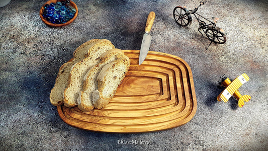 Custom Wooden Bread Cutting Board With Crumb Catcher, Wedding Tray Gift, Bread Cutting Boards Baguette, Serving Tray for Bread