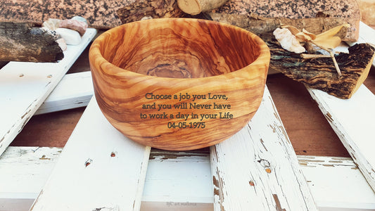 Customizable Olive Wood Salad Bowl, New Home Kitchen Gift for Wedding Gift, Olive Wood Tray Fruit Bowl