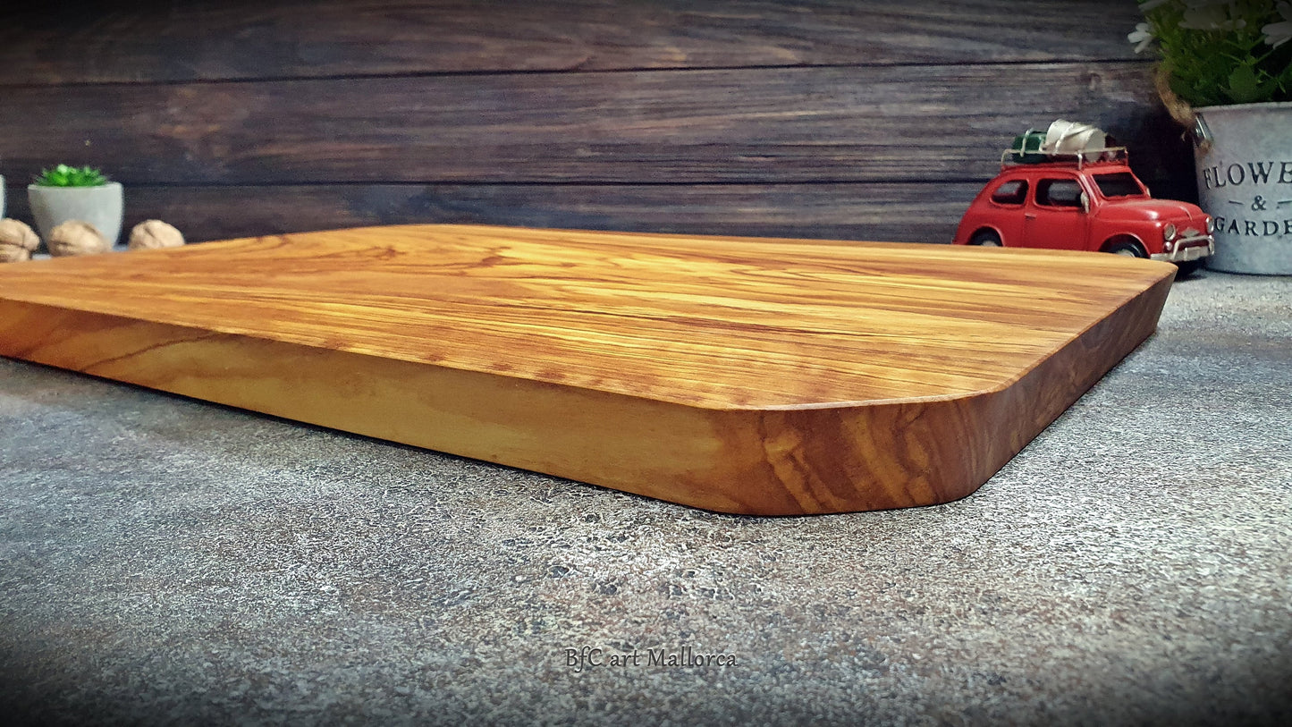 Large Charcuterie Board Handmade Olive Wood, Big Cutting Boards Wooden Large, Charcuterie Serving of Large Size and Unique Design